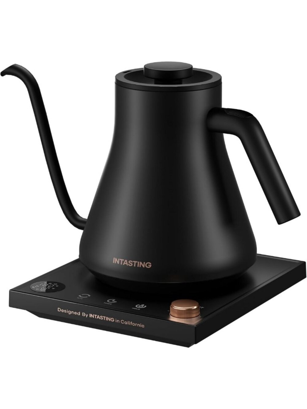 Precision Gooseneck Electric Kettle with ±1℉ Temperature Control, 0.9L, Black